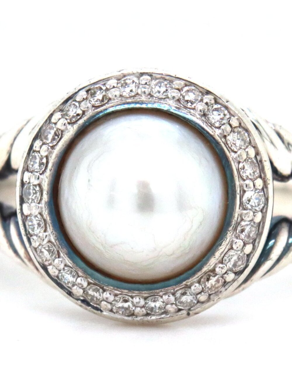 David Yurman pearl and diamond ring